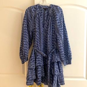 Banana Republic Tier Mini Dress Blue sz XL